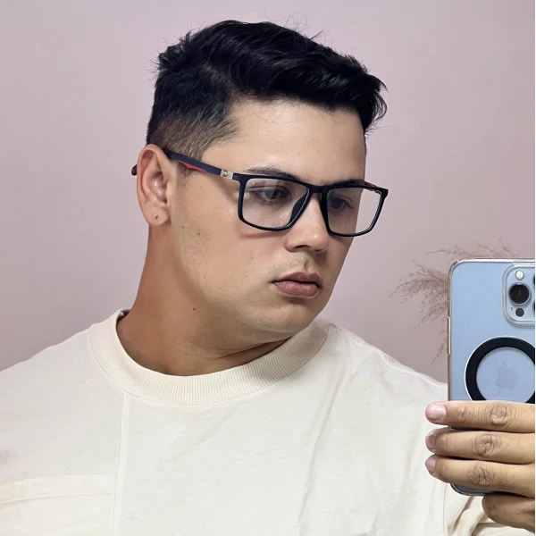 Armação de Óculos GB8005 Retangular Azul e Vermelho