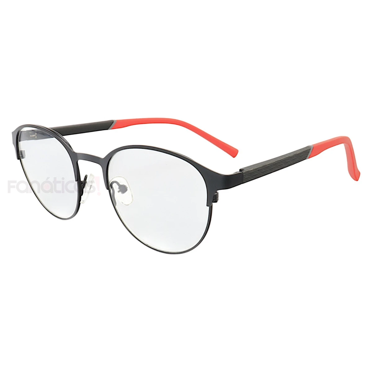 Armação de Óculos 6003 Redondo Preto e Vermelho