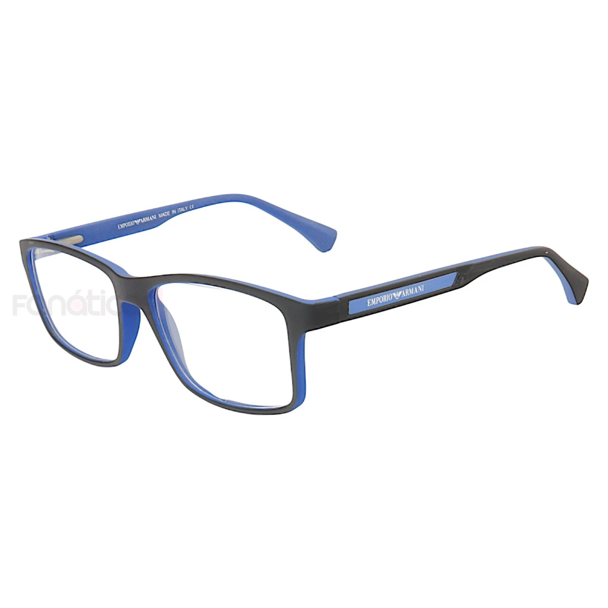 Armação de Óculos Retangular EA3038 Preto e Azul
