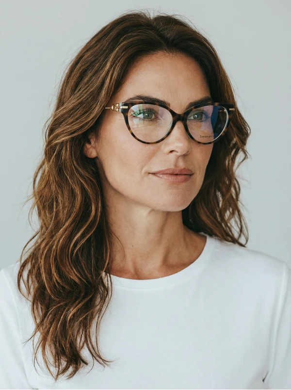 Armação de Óculos Gatinho TF3051 Tartaruga Esverdeado