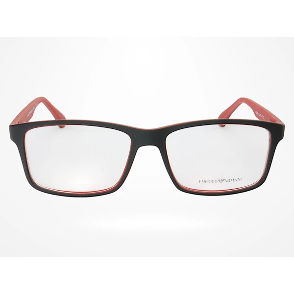 Armação de Óculos Retangular EA3038 Preto e Vermelho