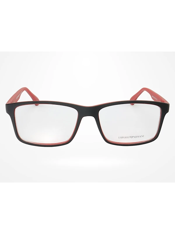 Armação de Óculos Retangular EA3038 Preto e Vermelho