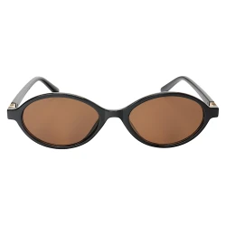 Óculos De Sol Oval MM Preto e Lente Marrom