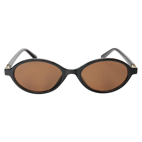 Óculos De Sol Oval MM Preto e Lente Marrom