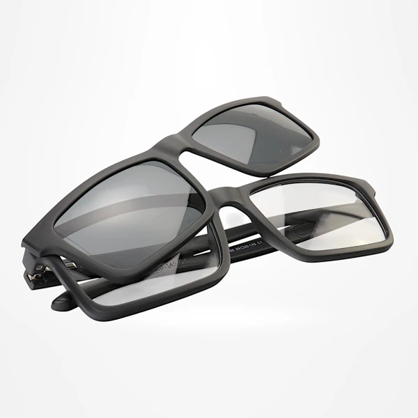 Armação de Óculos Retangular Clipon 2 em 1 JC1198 Preto