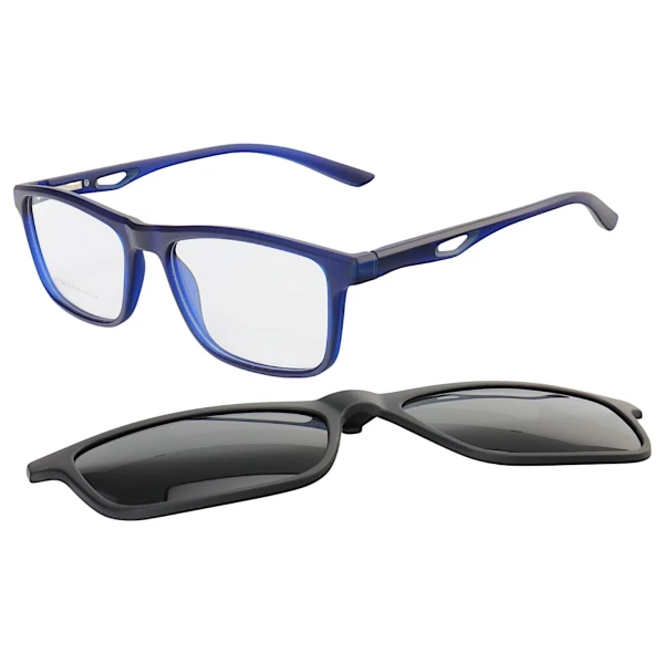 Armação de Óculos Quadrado Clipon 2 em 1 JC1194 Azul