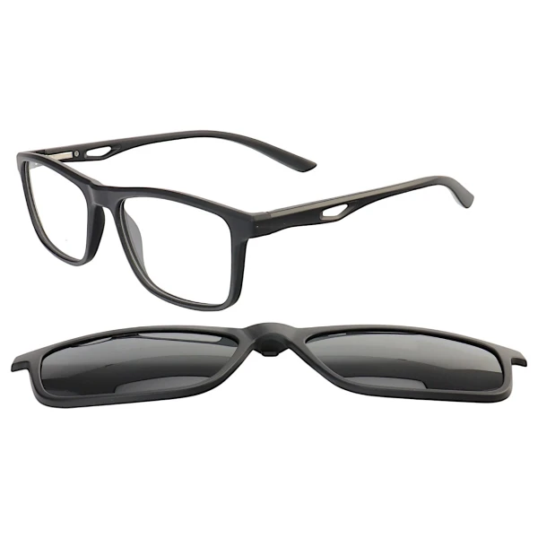 Armação de Óculos Quadrado Clipon 2 em 1 JC1194 Preto