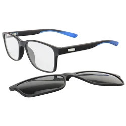 Armação de Óculos Quadrado Clipon 2 em 1 JC1201 Preto e Azul