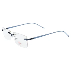 Armação de Óculos Retangular Balbriff Mola 180 Alumínio Azul