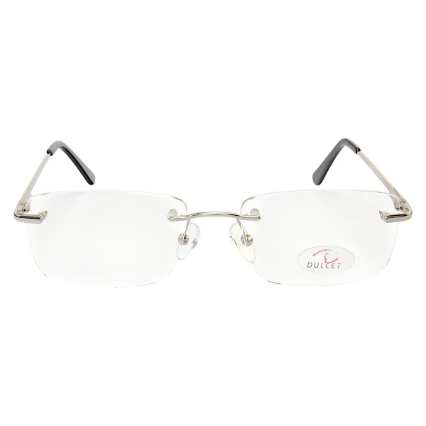 Armação de Óculos Retangular Flutuante Sem Aro Titânio Prata