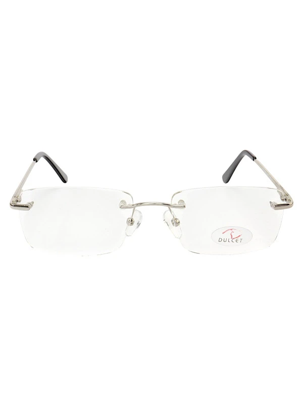 Armação de Óculos Retangular Flutuante Sem Aro Titânio Prata