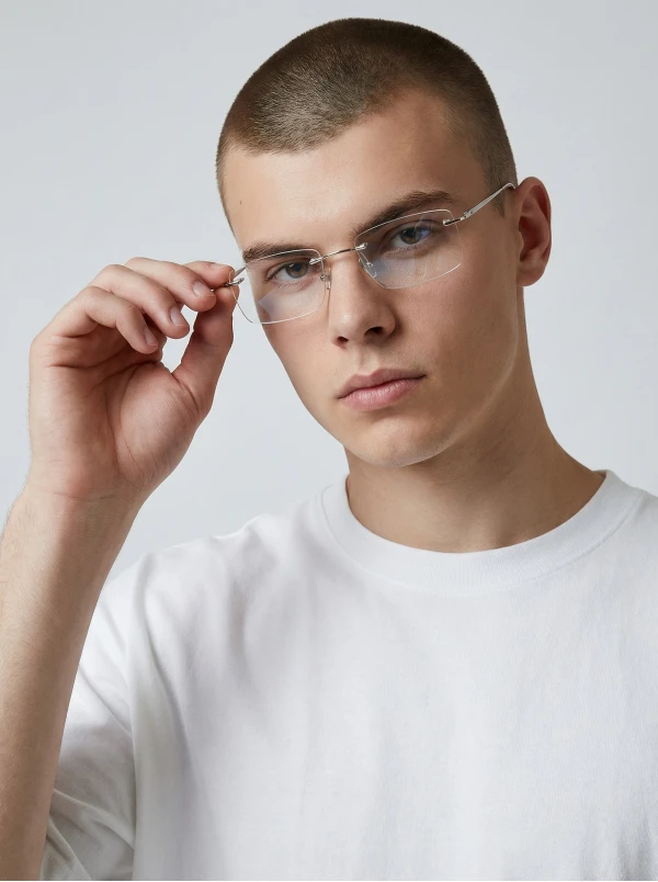 Armação de Óculos Retangular Balgriff Mola 180 JC9478 Cinza