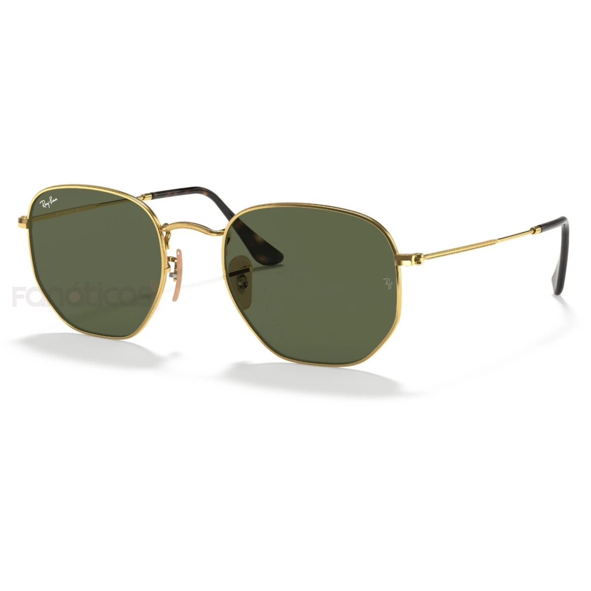 Óculos de Sol Hexagonal Dourado e Lente G15 RB3548