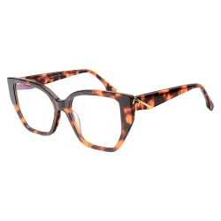 Armação de Óculos Quadrada FE50073 Marrom Tartaruga