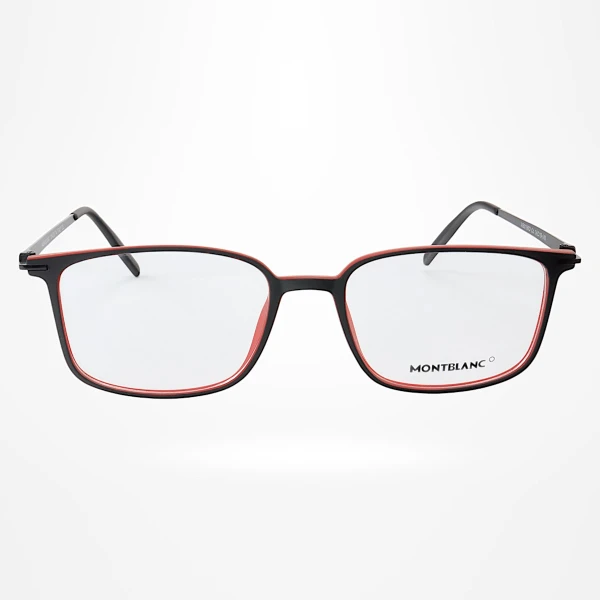 Armação de Óculos Quadrada MB0196O Preto e Vermelho