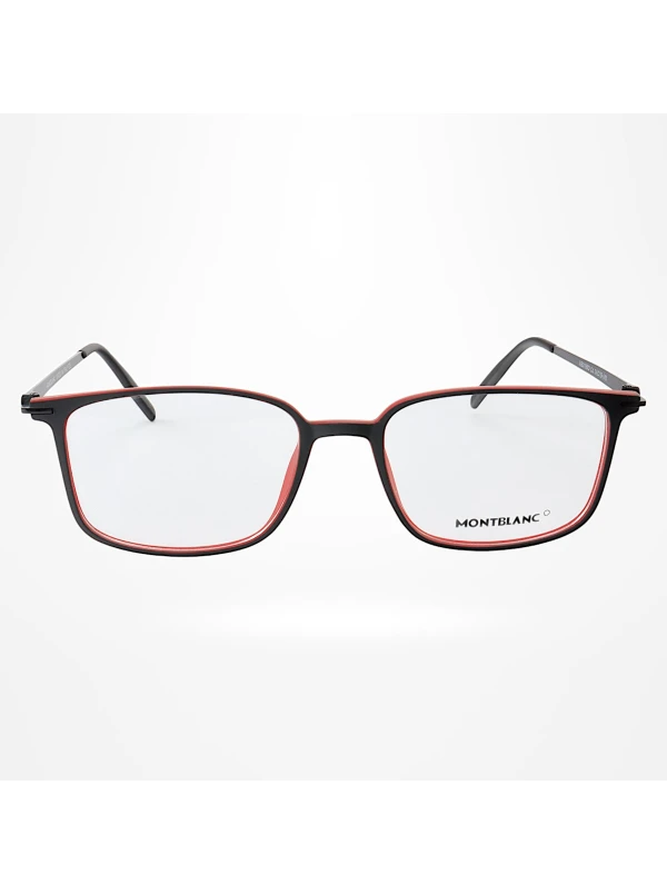 Armação de Óculos Quadrada MB0196O Preto e Vermelho
