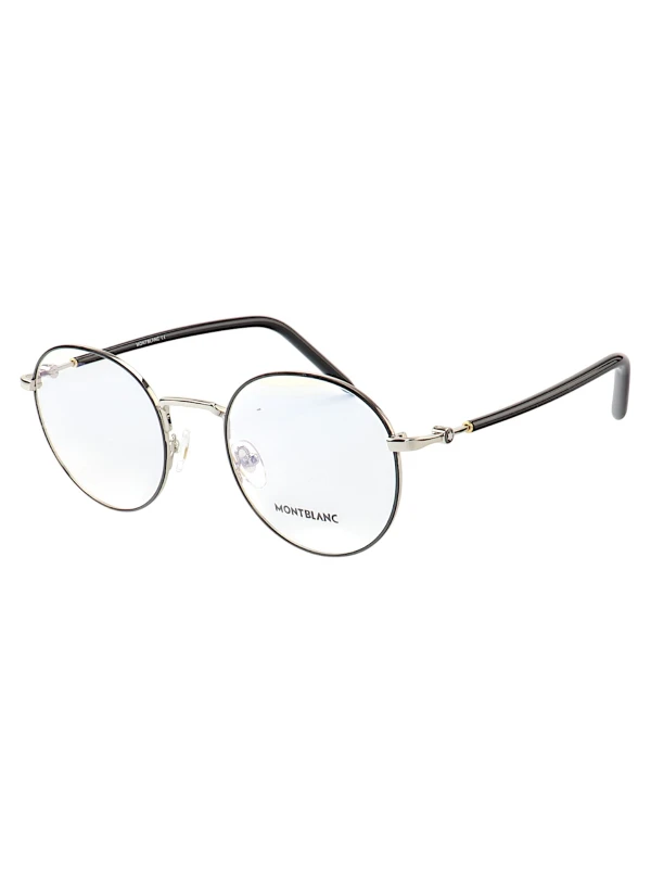 Armação de Óculos Redonda MB02730 Preto e Prata