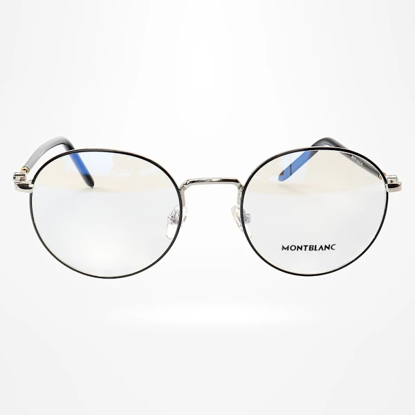 Armação de Óculos Redonda MB02730 Preto e Prata