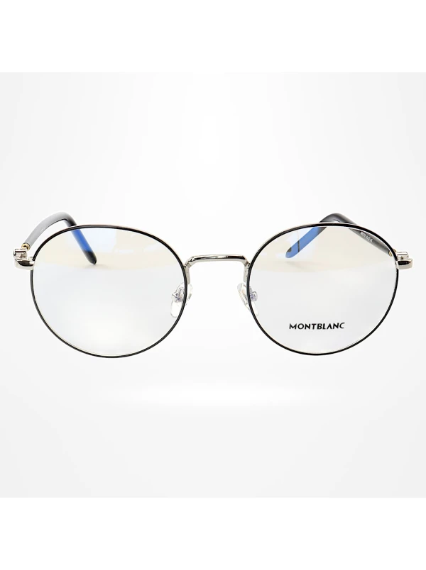Armação de Óculos Redonda MB02730 Preto e Prata