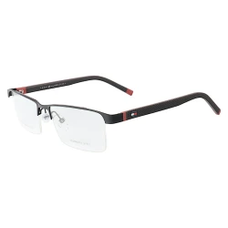 Armação de Óculos Retangular Nylon TH1717 Preto e Vermelho