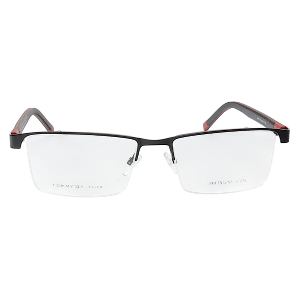 Armação de Óculos Retangular Nylon TH1717 Preto e Vermelho