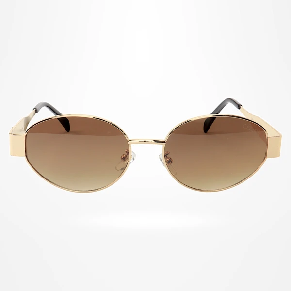 Óculos De Sol  Oval 9891 Dourado e Lente Marrom
