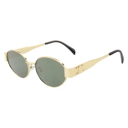 Óculos De Sol  Oval 9891 Dourado e Lente Verde