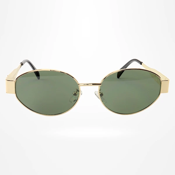 Óculos De Sol  Oval 9891 Dourado e Lente Verde