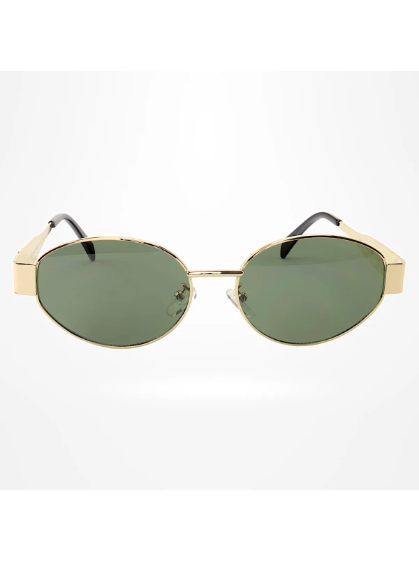 Óculos De Sol  Oval 9891 Dourado e Lente Verde