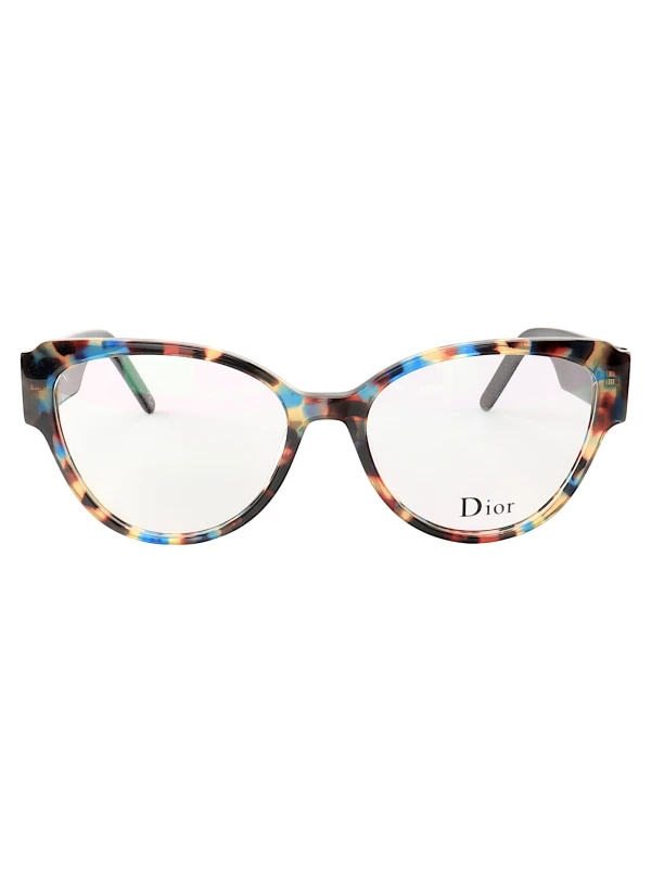 Armação de Óculos Gatinho D584 Azul Tartaruga e Roxo