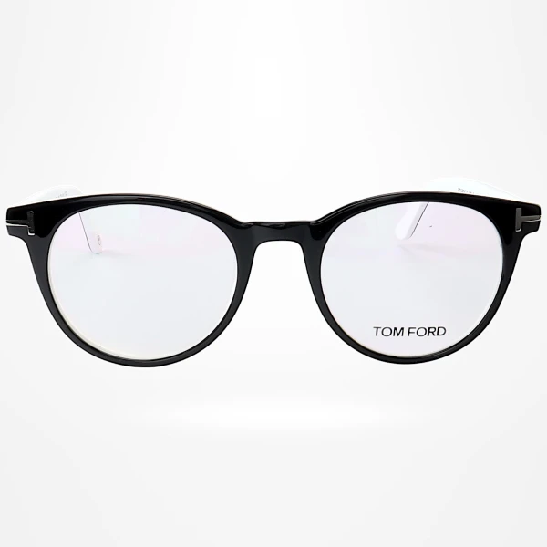 Armação de Óculos Redondo TF5695 Preto e Branco