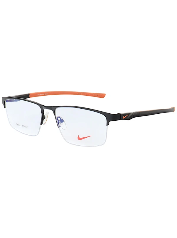 Armação de Óculos Retangular 7805AF Preto e Laranja