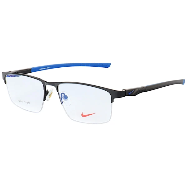 Armação de Óculos Retangular 7805AF Preto e Azul