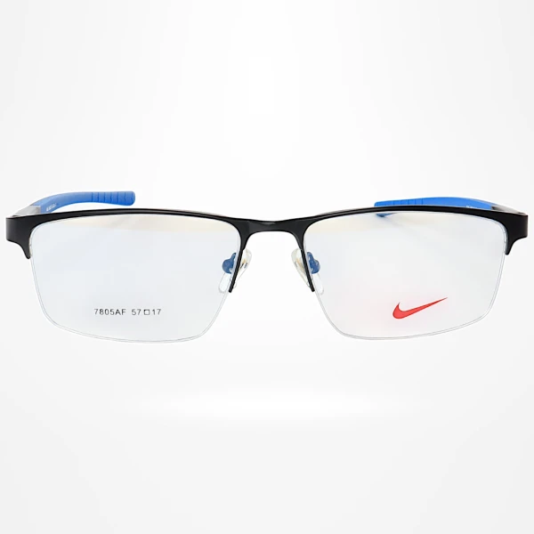 Armação de Óculos Retangular 7805AF Preto e Azul
