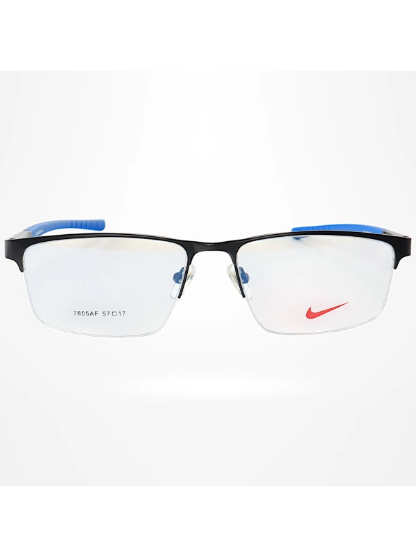 Armação de Óculos Retangular 7805AF Preto e Azul