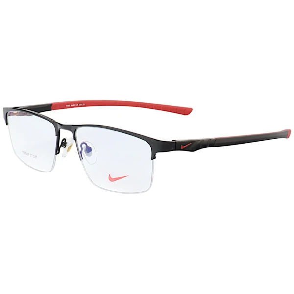 Armação de Óculos Retangular 7805AF Preto e Vermelho