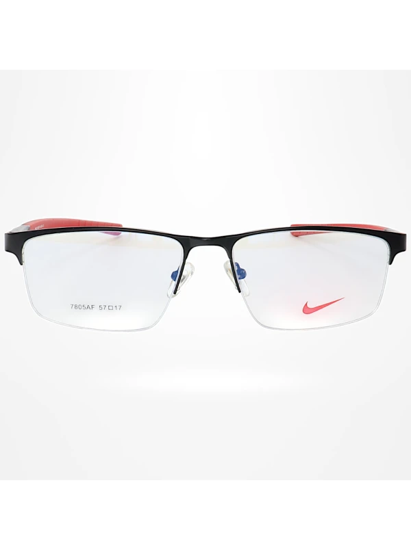 Armação de Óculos Retangular 7805AF Preto e Vermelho