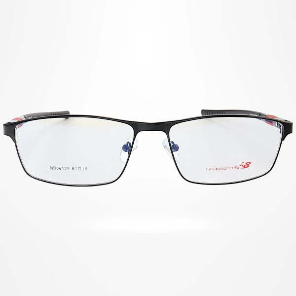 Armação de Óculos Retangular NB06129 Preto e Vermelho