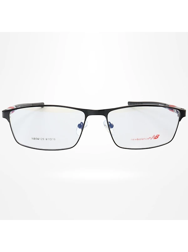 Armação de Óculos Retangular NB06129 Preto e Vermelho