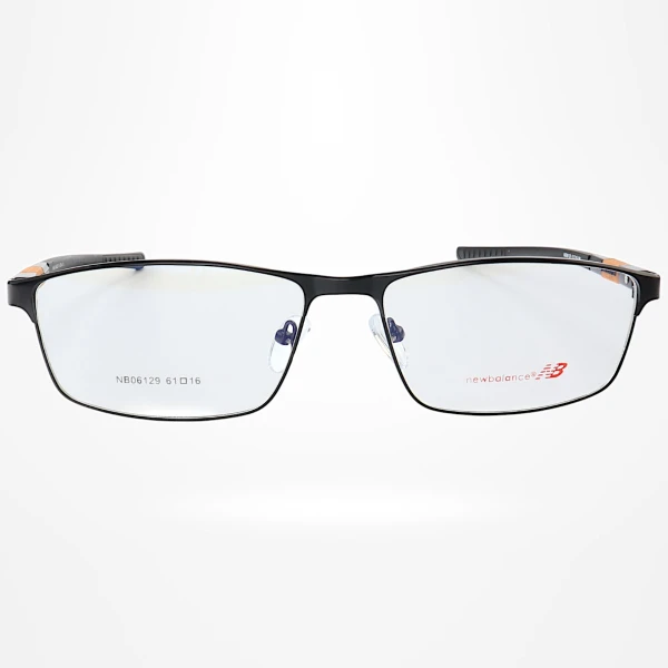 Armação de Óculos Retangular NB06129 Preto e Laranja