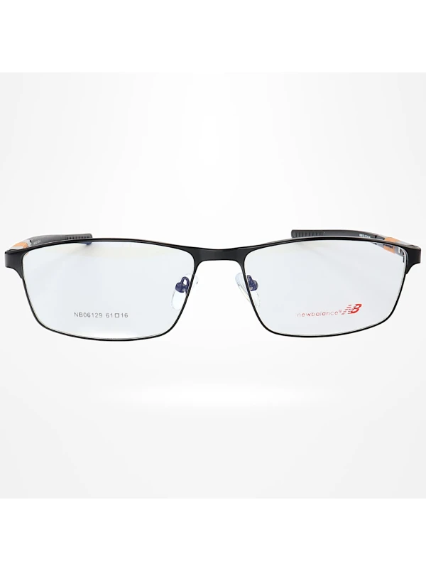 Armação de Óculos Retangular NB06129 Preto e Laranja