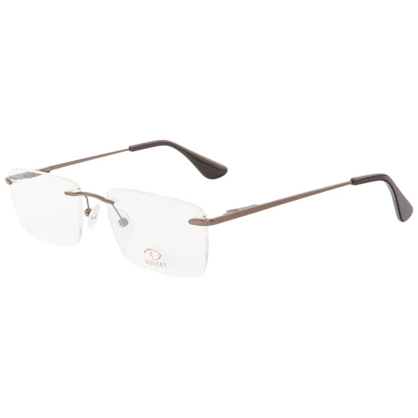 Armação de Óculos Flutuante Sem Aro Leve De Titanium Marrom