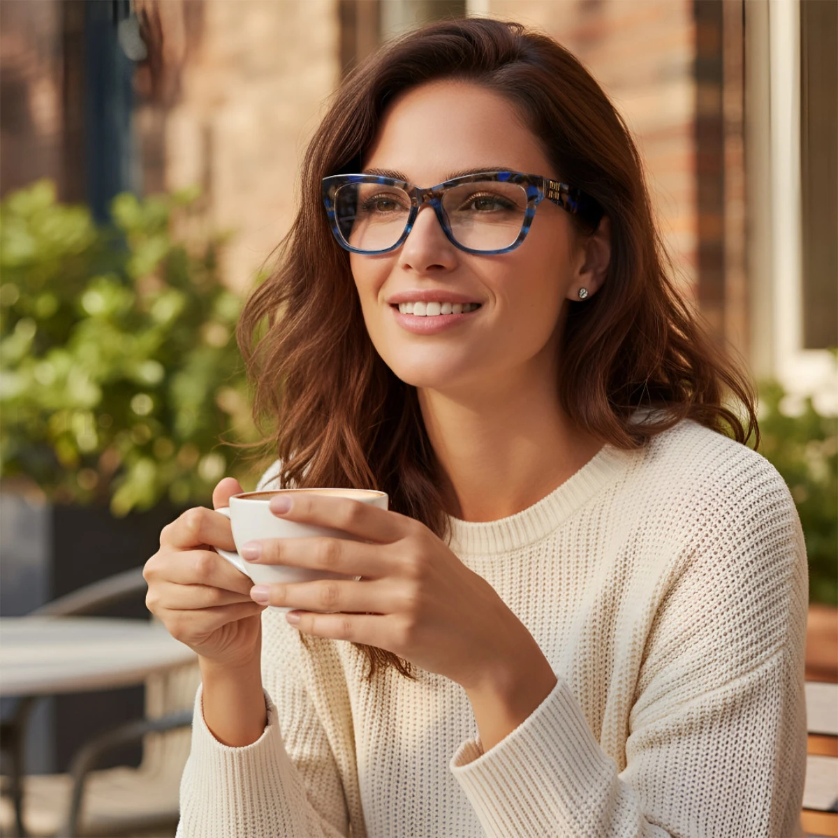 Armação de Óculos Gatinho VMV03UV Azul Tartaruga