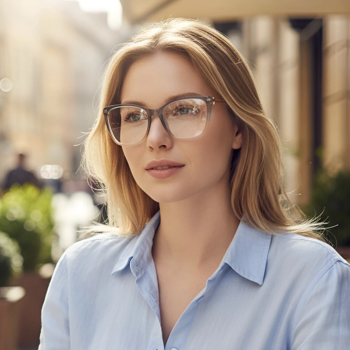 Armação de Óculos Quadrada TF2162 Cinza Escuro Degrade