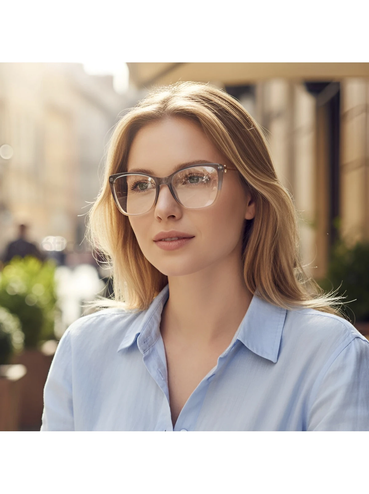 Armação de Óculos Quadrada TF2162 Cinza Escuro Degrade