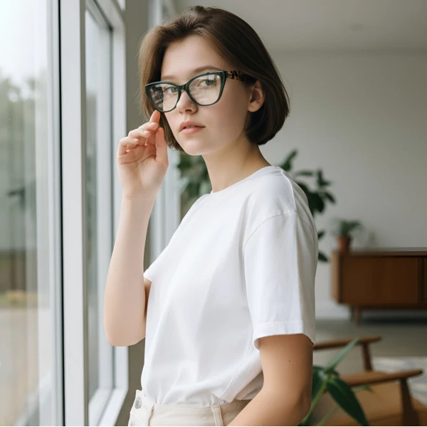 Armação de Óculos Gatinho VMV02UV Verde e Tartaruga