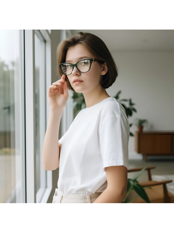 Armação de Óculos Gatinho VMV02UV Verde e Tartaruga