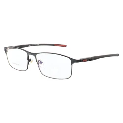 Armação de Óculos Retangular A6255 Preto e Vermelho