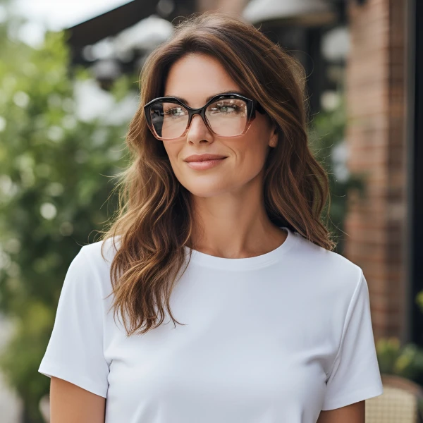 Armação de Óculos Quadrado PD58 Preto Degrade