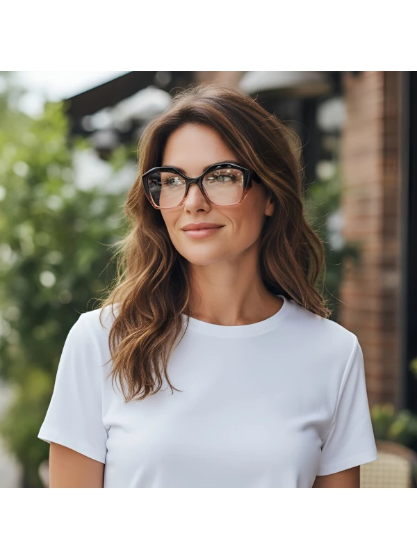 Armação de Óculos Quadrado PD58 Preto Degrade